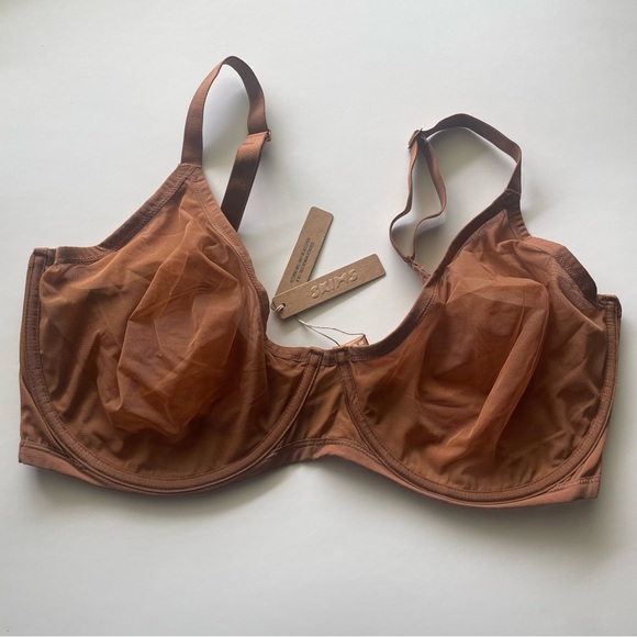 Skims Ultra Fine Mesh Underwire Scoop Bra Women’s  42H Bronze Underwire Adjust - Picture 1 of 12